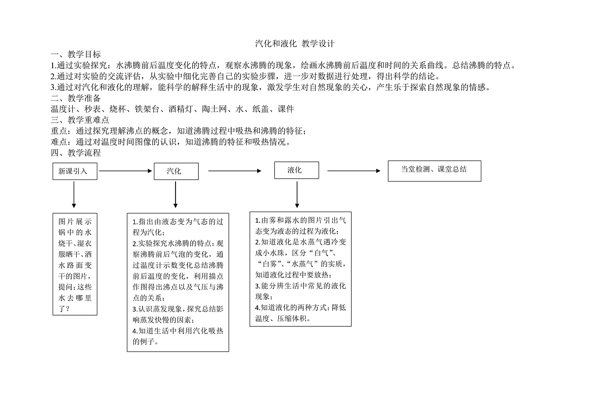 汽化和液化  教学设计第1页