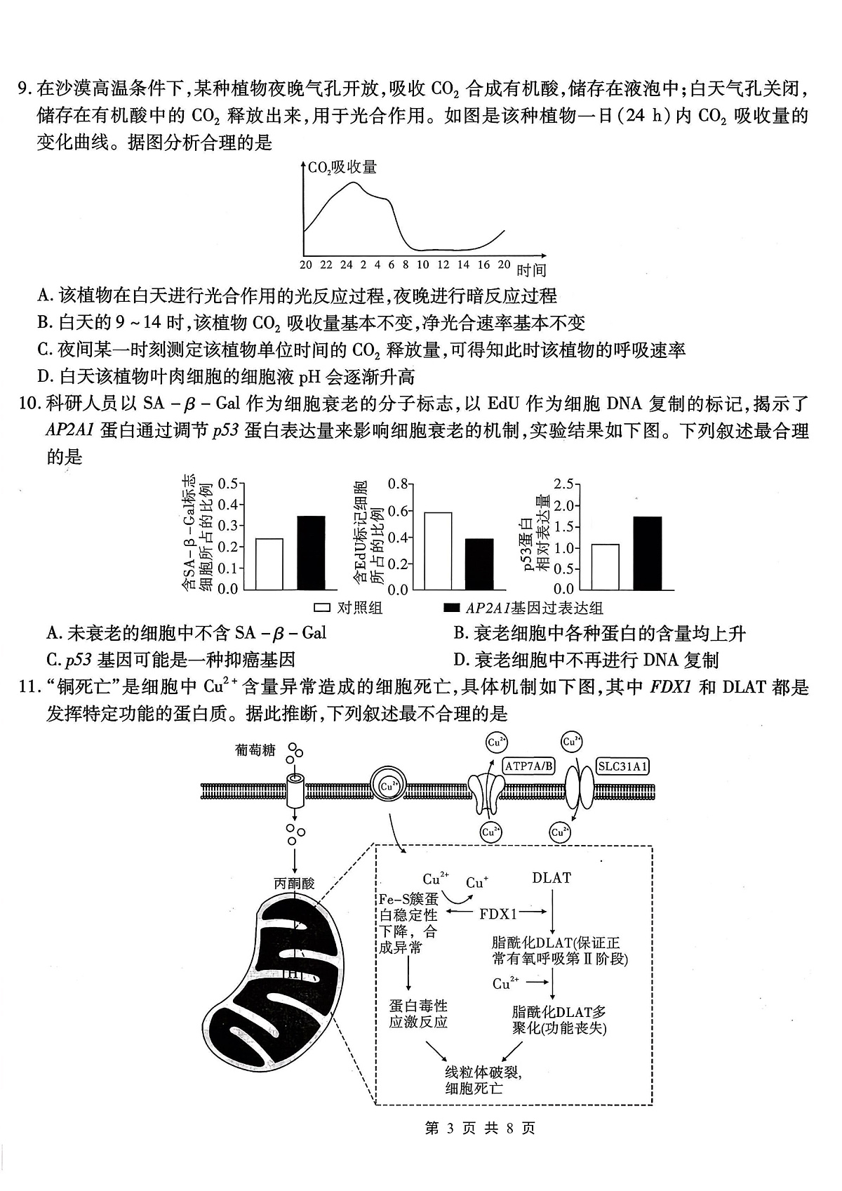 南开中学高2026届高三第二次质量检测+生物第3页