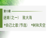 高二语文（统编版）选择性必修中册课件第13课迷娘（之一）致大海自己之歌（节选）树和天空