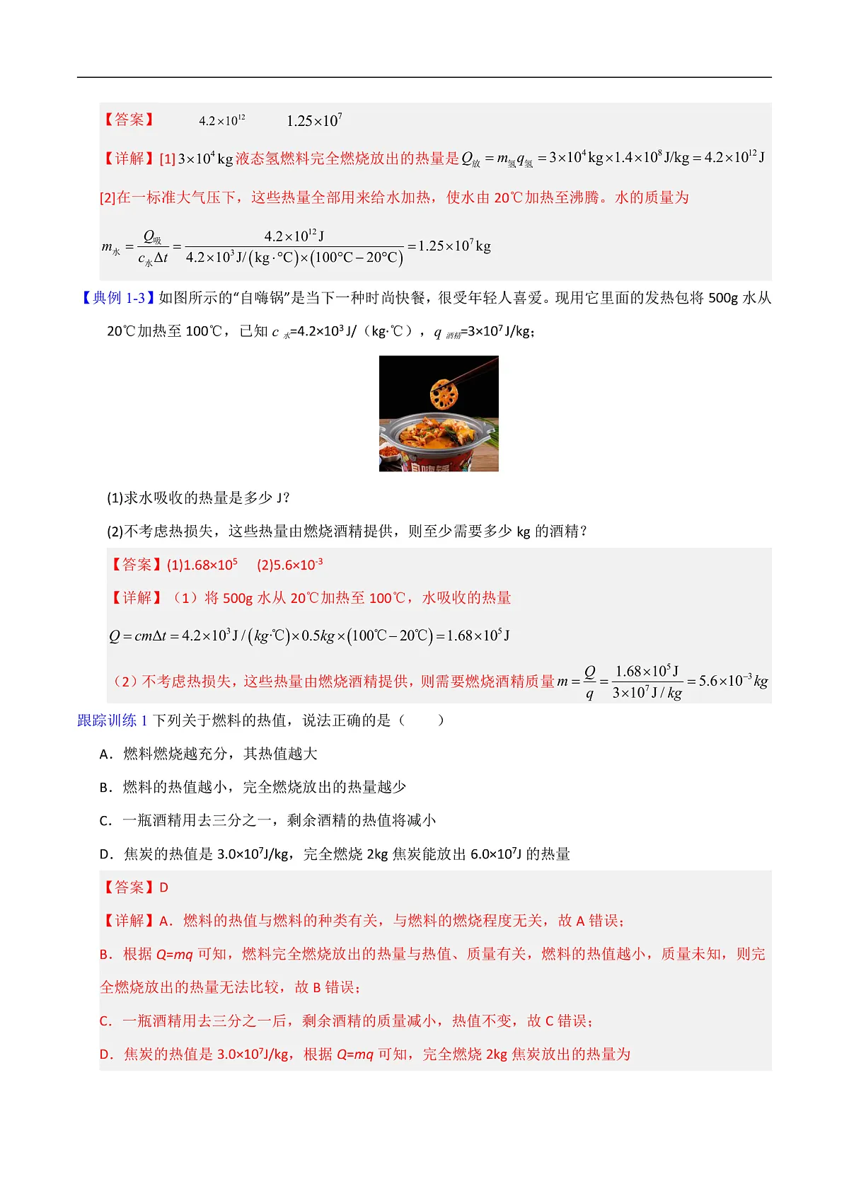 第3节 热机的效率（高效培优讲义）（解析版）第3页