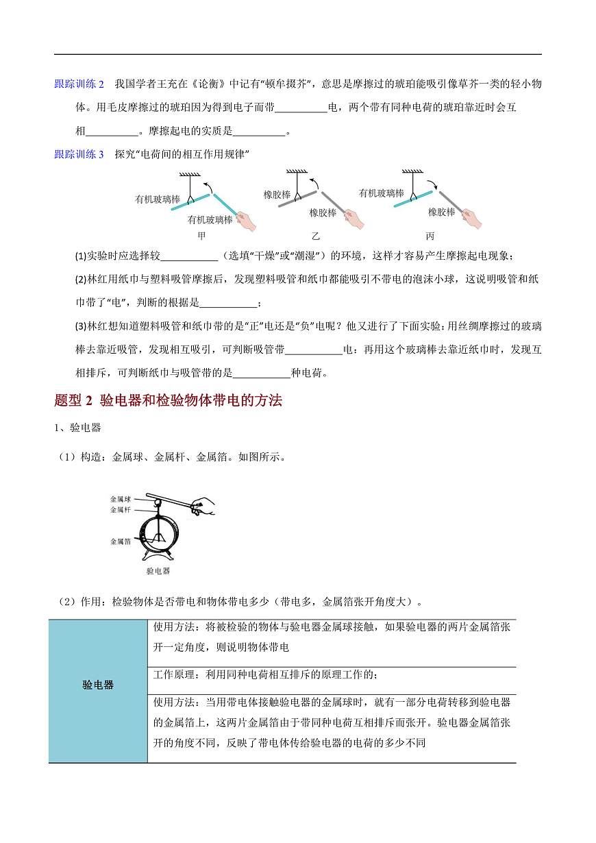 第1节 两种电荷（高效培优讲义）（原卷版）第3页