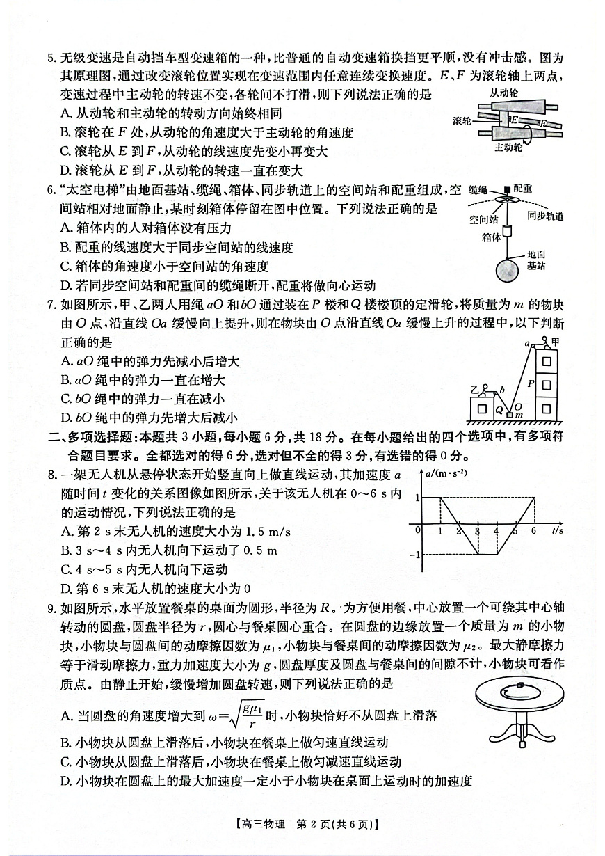 2025-2026年度上学期河南省高三年级第二次联考（26-37C）物理第2页