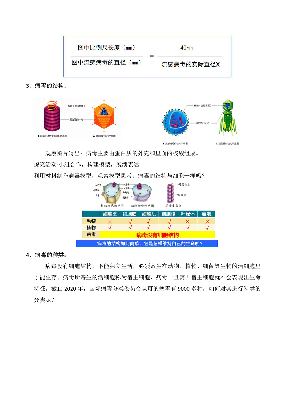9.1 病毒与细菌（第1课时）（教学设计）第3页