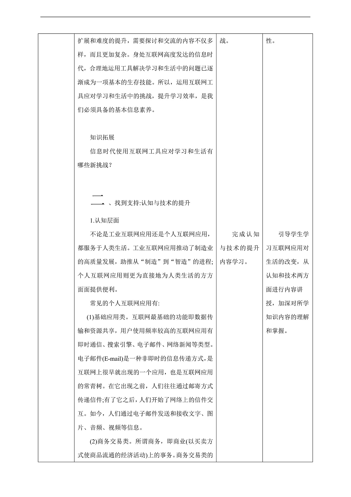 第1课《常见的互联网应用》教案第2页