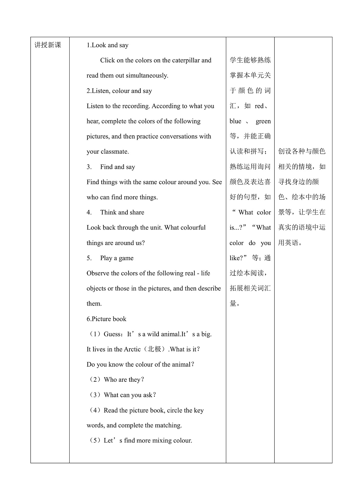 Unit 8 Colours(Wrap up and assessment) 表格式教案—译林版（三起）小学英语三年级下册第2页