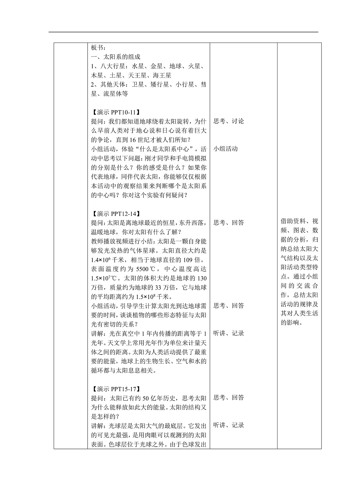 3.2 太阳系的组成与结构 第1课时 教案第2页