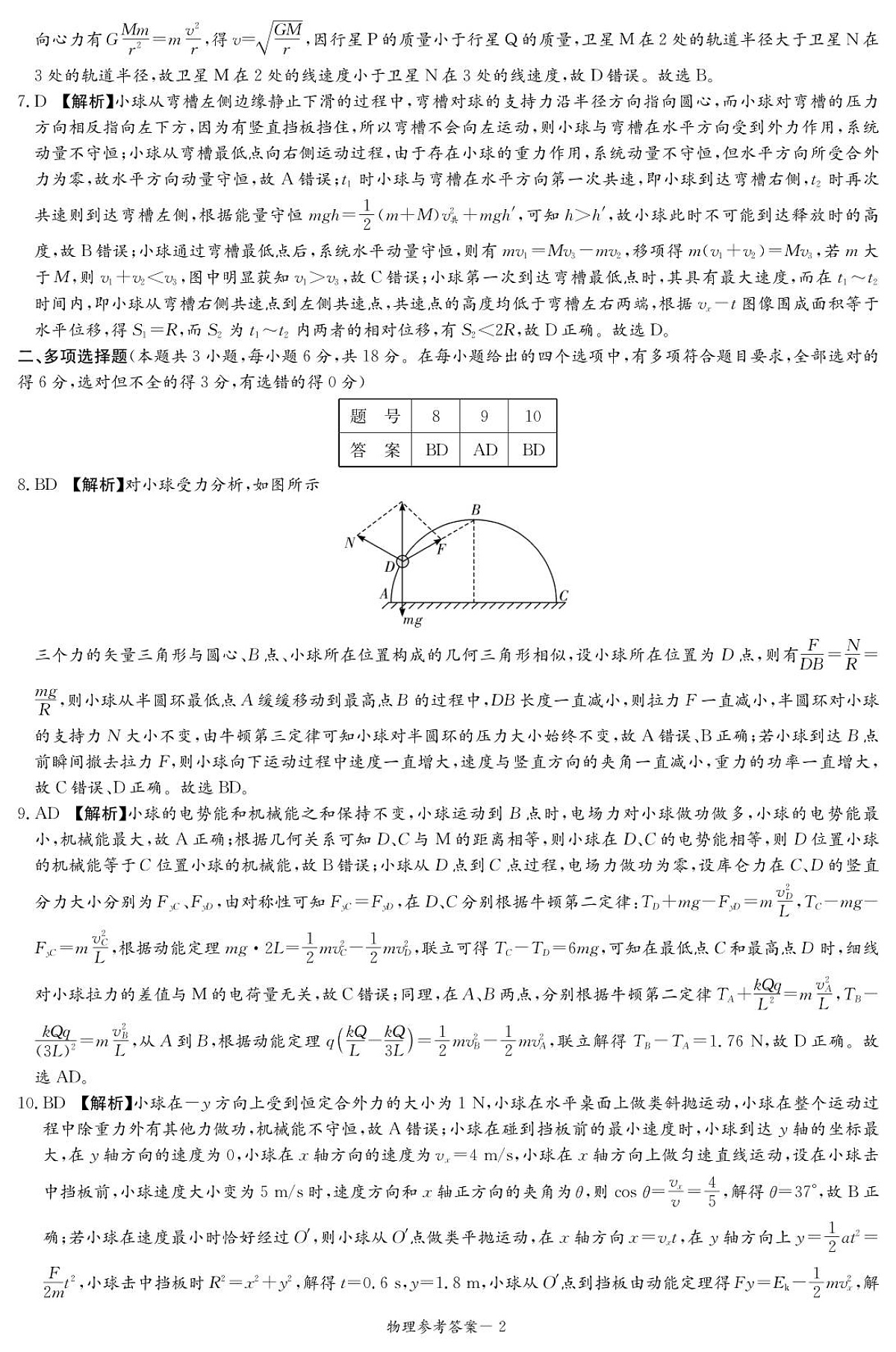物理答案（江西七校联考一）第2页