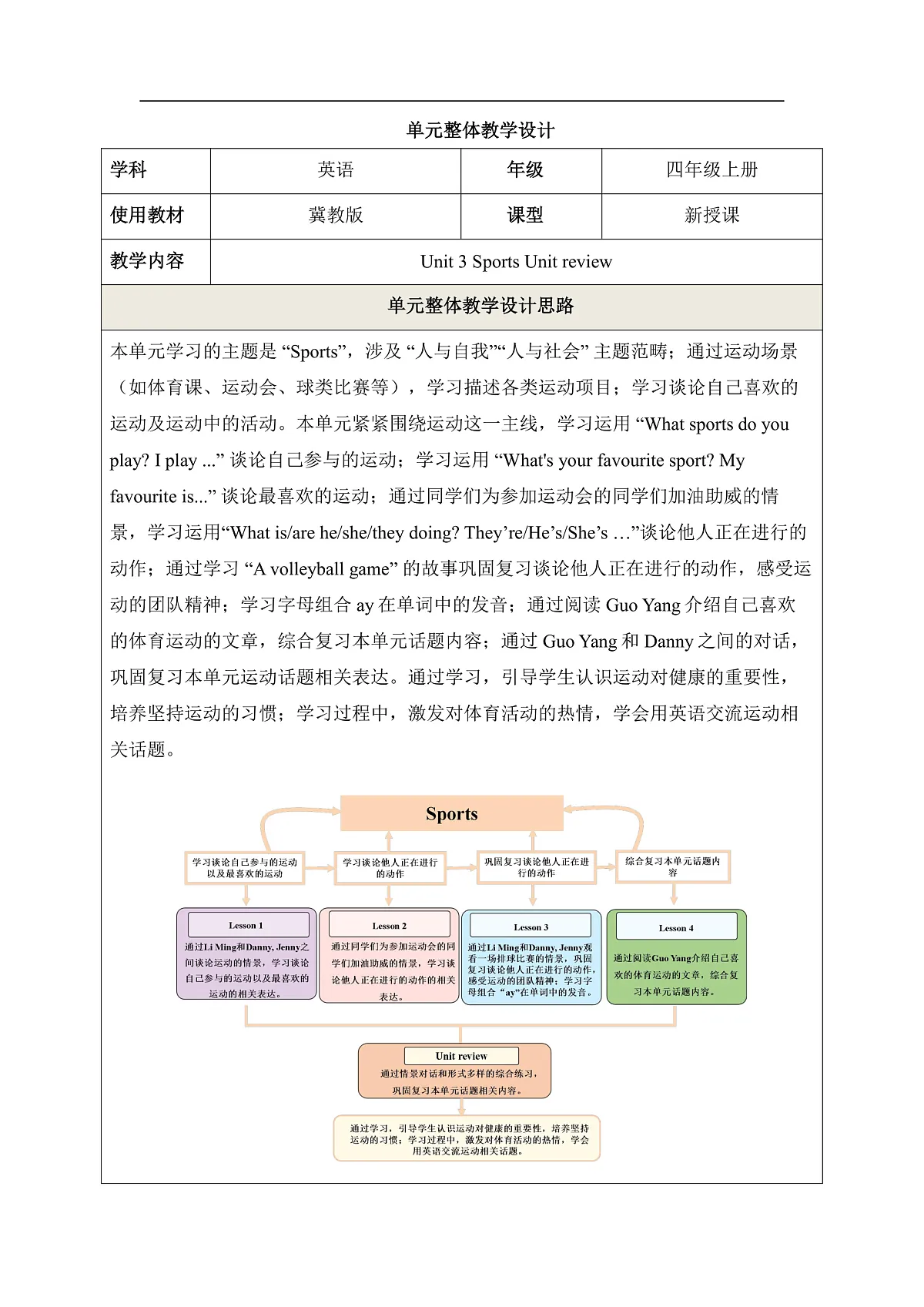Unit 3 Unit review 教学设计第1页