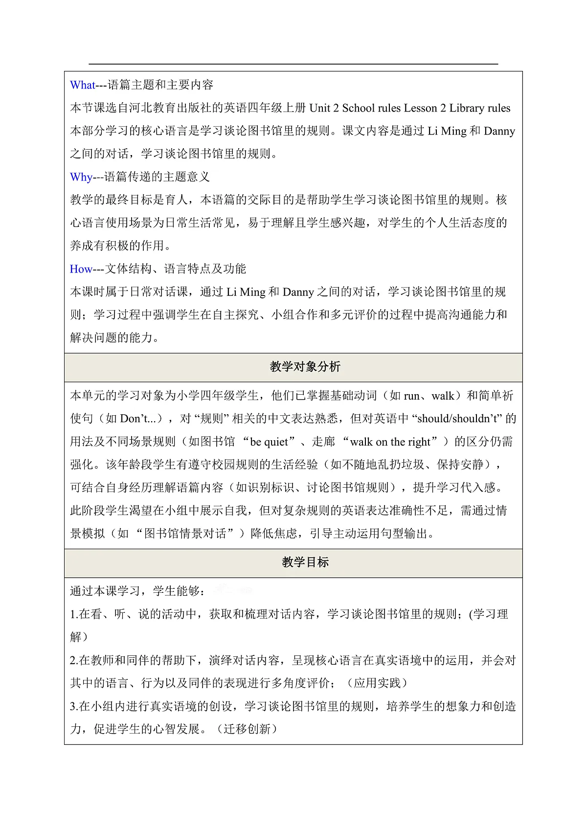 Unit 2 School rules Lesson 2 教学设计第2页