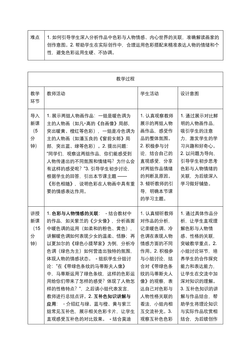 《形色相随》教学设计第2页