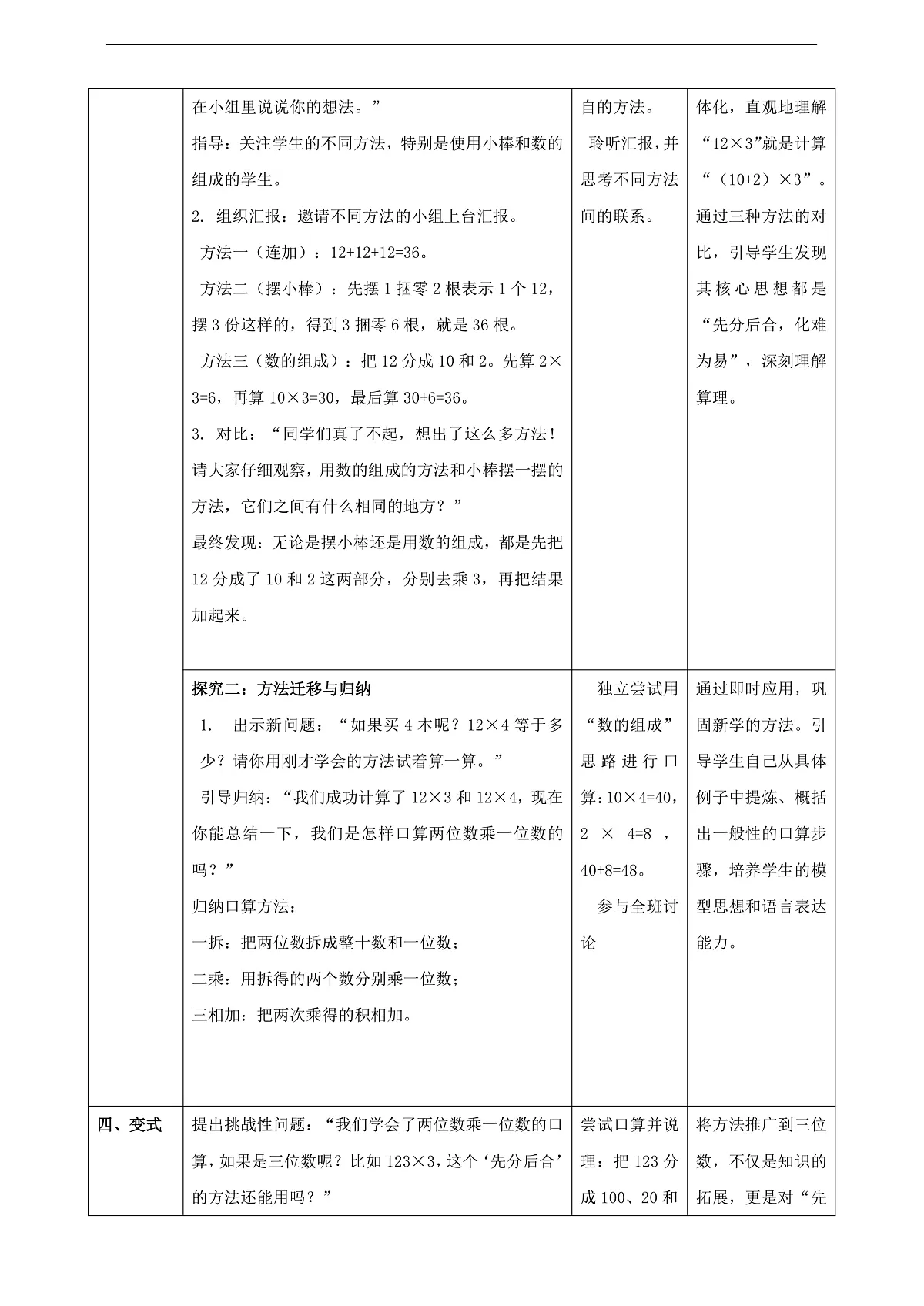 2.2《两位数乘一位数（不进位）的口算》（教案）第3页