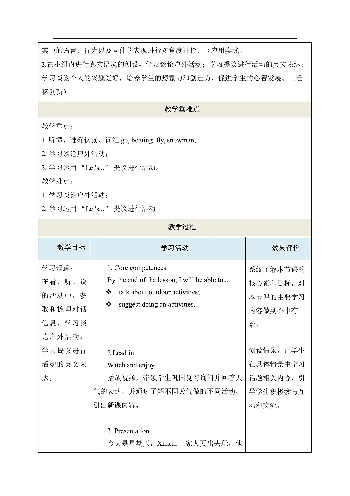 【教学评一体化】Unit4 Fun activities Lesson1 教学设计第3页