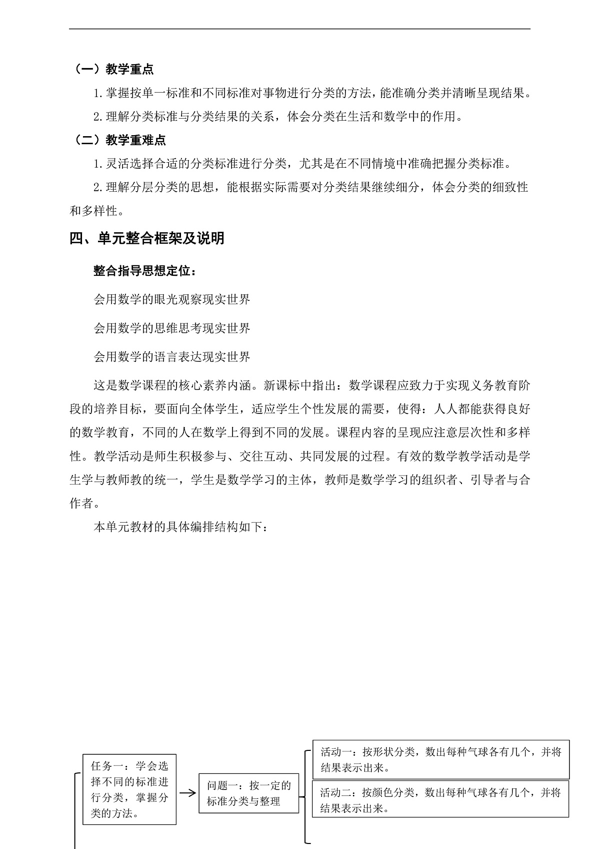 人教版二上第一单元《分类与整理》单元整体设计第2页