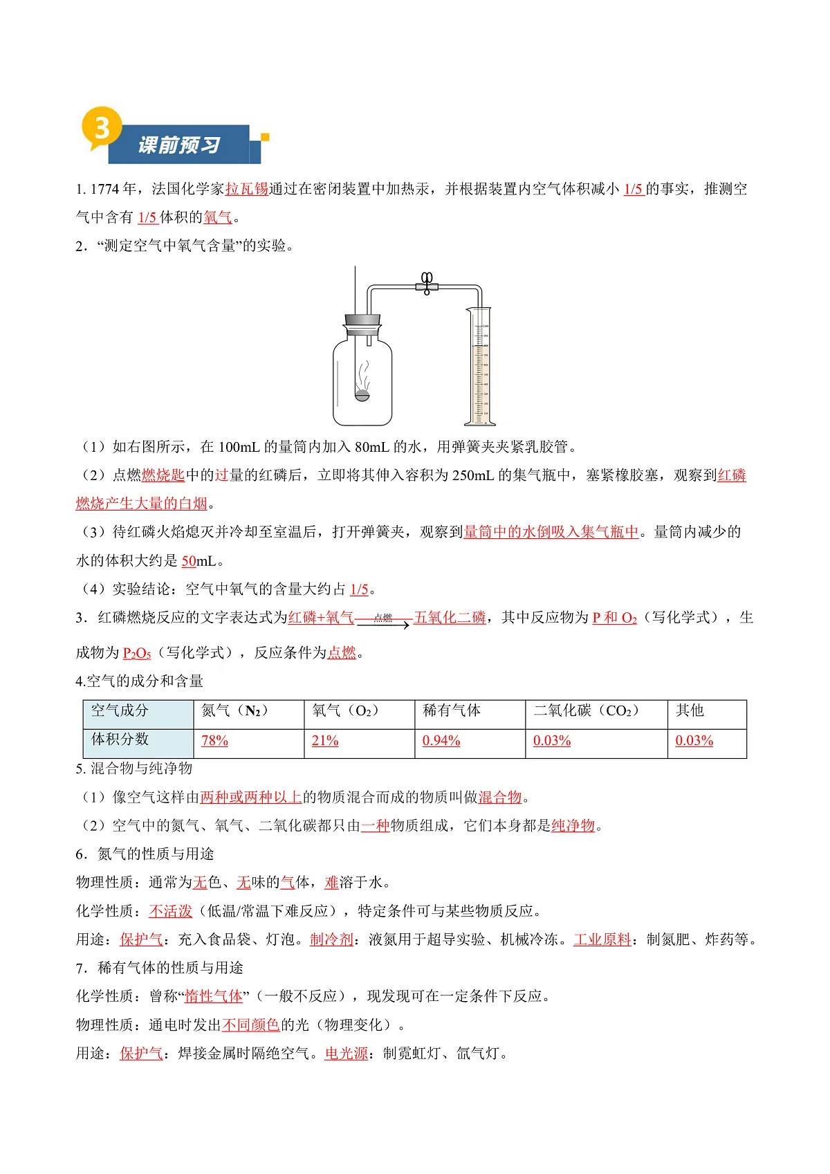 课题1 空气的成分（导学案）（解析版）第2页