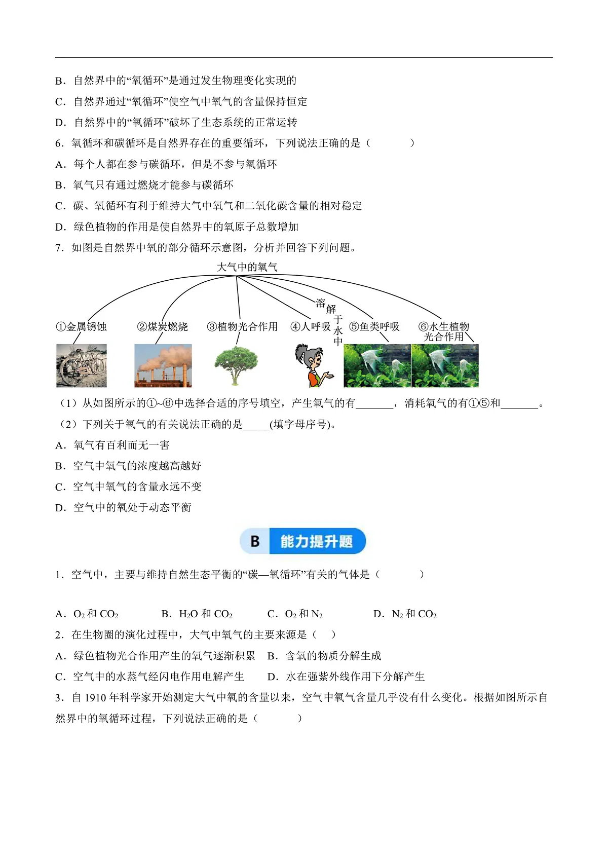 课题2 氧气和二氧化碳的性质 第3课时（分层作业）（原卷版）第2页