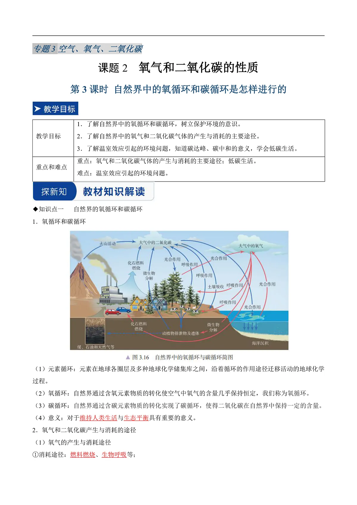课题2 氧气和二氧化碳的性质 第3课时（同步讲义）（解析版）第1页