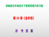 （新）部编版五年级语文下册第 20 课《金字塔》素质提升练习题A3+（参考答案）PPT