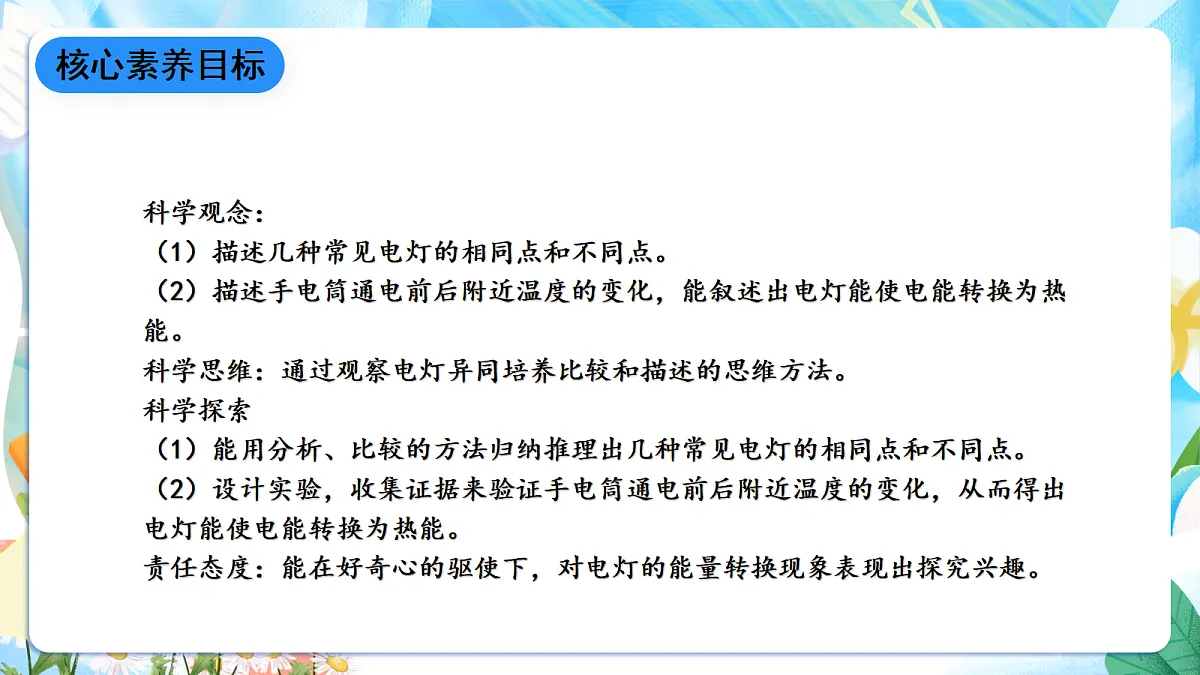 人教鄂教版科学五下2.4《电灯的能量转换》课件第2页