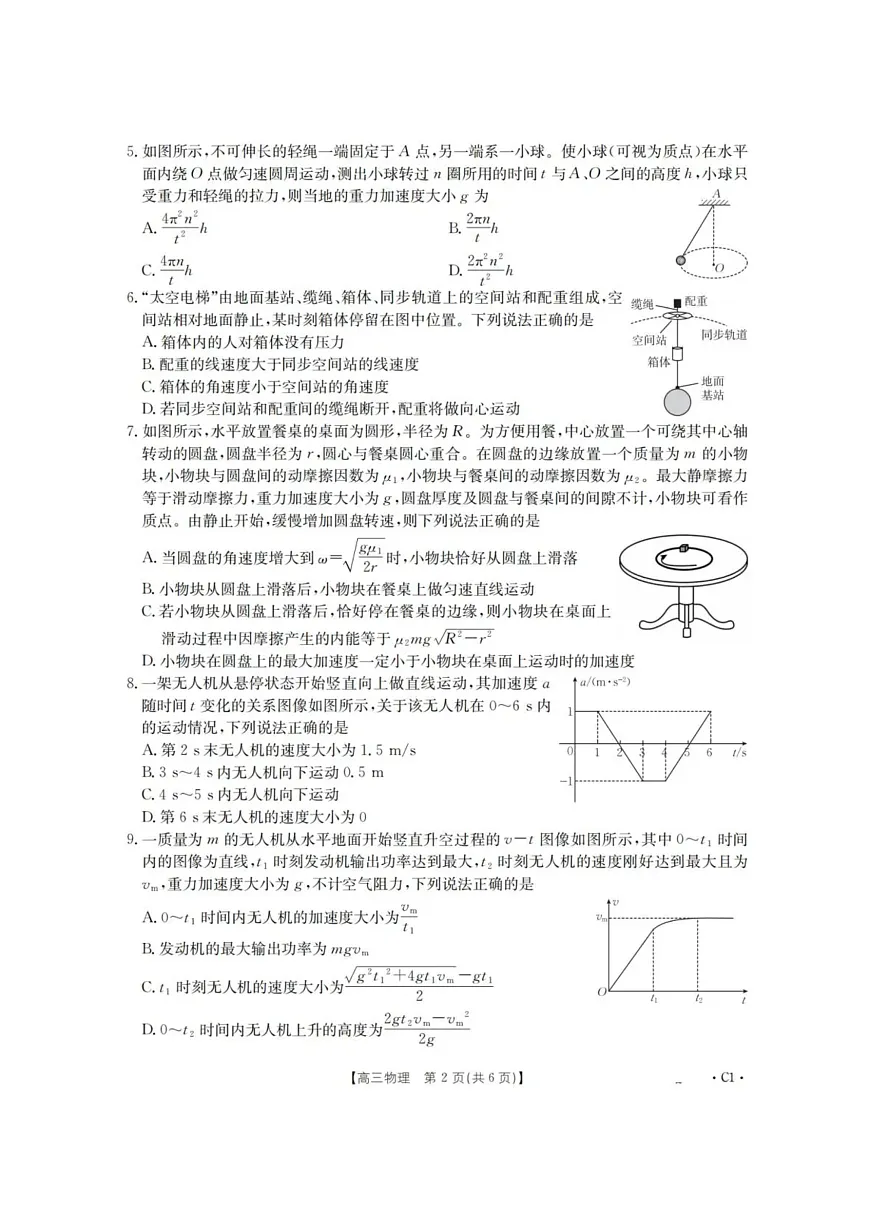 辽宁省金太阳2025-2026学年高三上学期10月联考物理试卷第2页