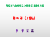 （新）部编版六年级语文上册第 02 课《丁香结》素质提升练习题A3+（参考答案）PPT