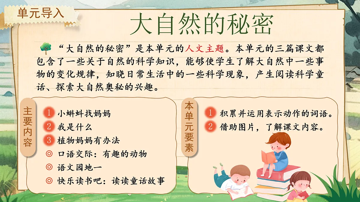《第一单元统整：探索大自然的秘密》第2页
