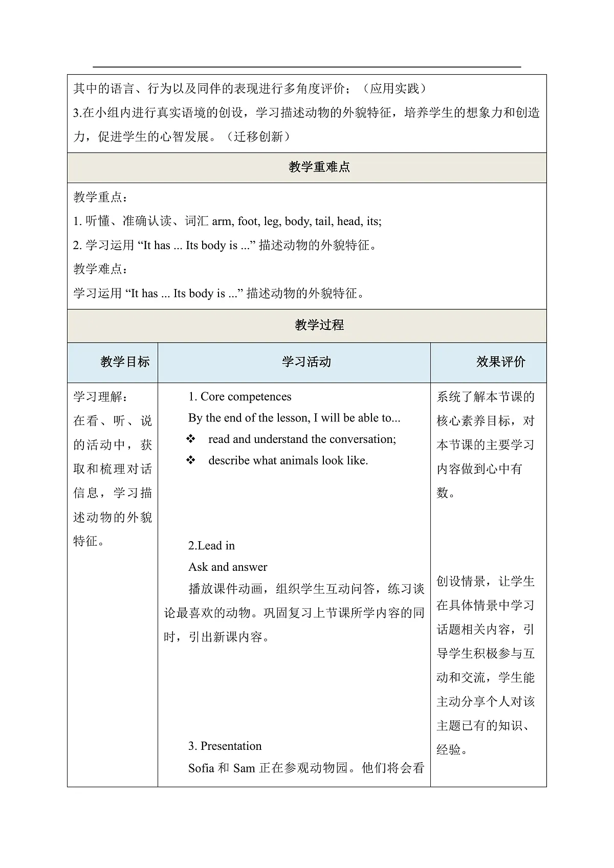 Unit5 Animals Lesson 2 教学设计-人教精通版四上第3页