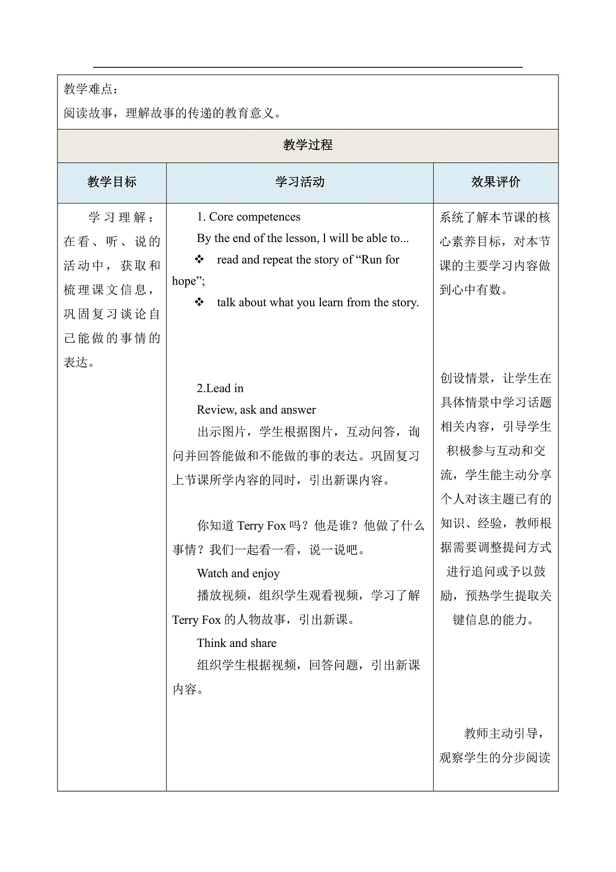 Unit 1 I love sports Period 2 Speed up 教学设计第3页