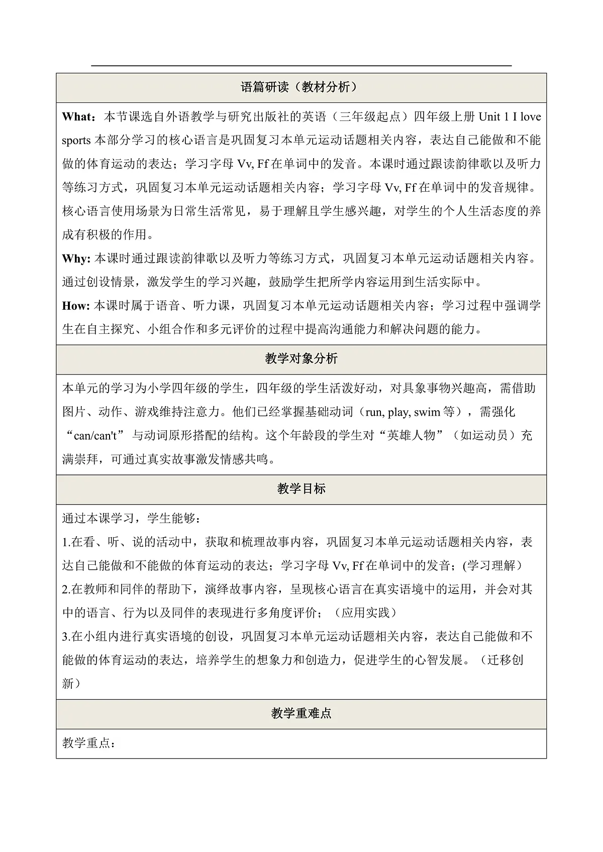 Unit 1 I love sports Period 3 Fuel up 教学设计第2页