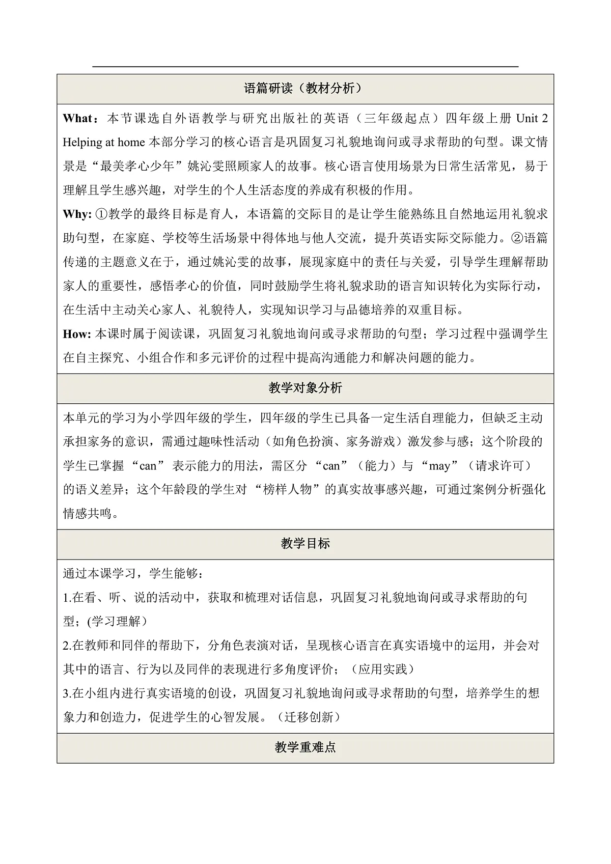 Unit 2 Helping at home Period 2 Speed up 教学设计第2页