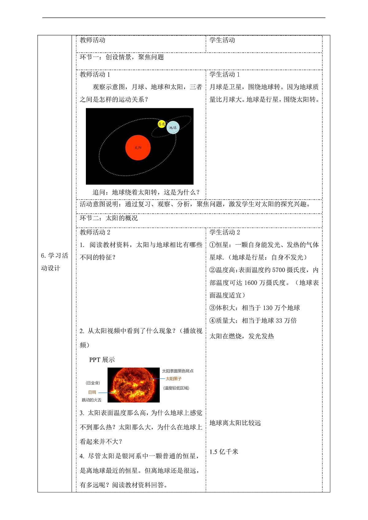 苏教版（2024）科学四下  2.7《太阳》 教案第2页
