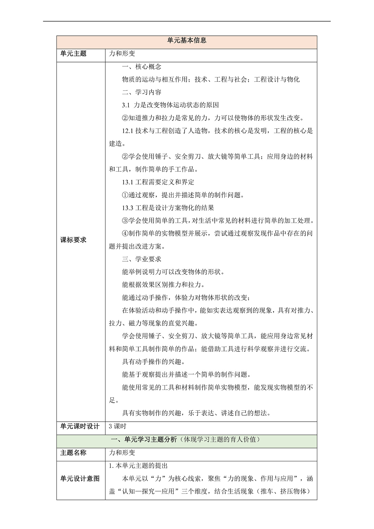 【教学评一体化】第四单元《力和形变》整体设计第1页