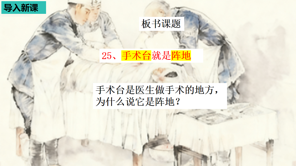 部编版小学语文三年级上册阅读25《手术台就是阵地》课件（2 课时）第4页