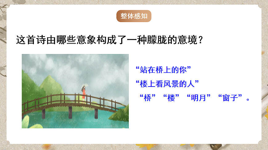 人教部编版语文九下1.3《短诗五首》之《断章》课件第8页