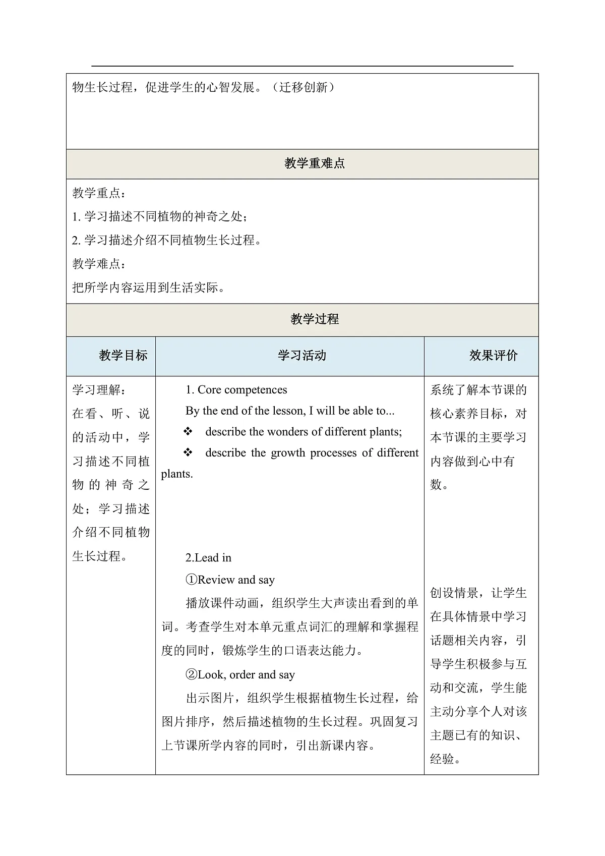 【教学评一体化】 Unit 6 What's amazing about plants Period 3 Communicate 教学设计第3页