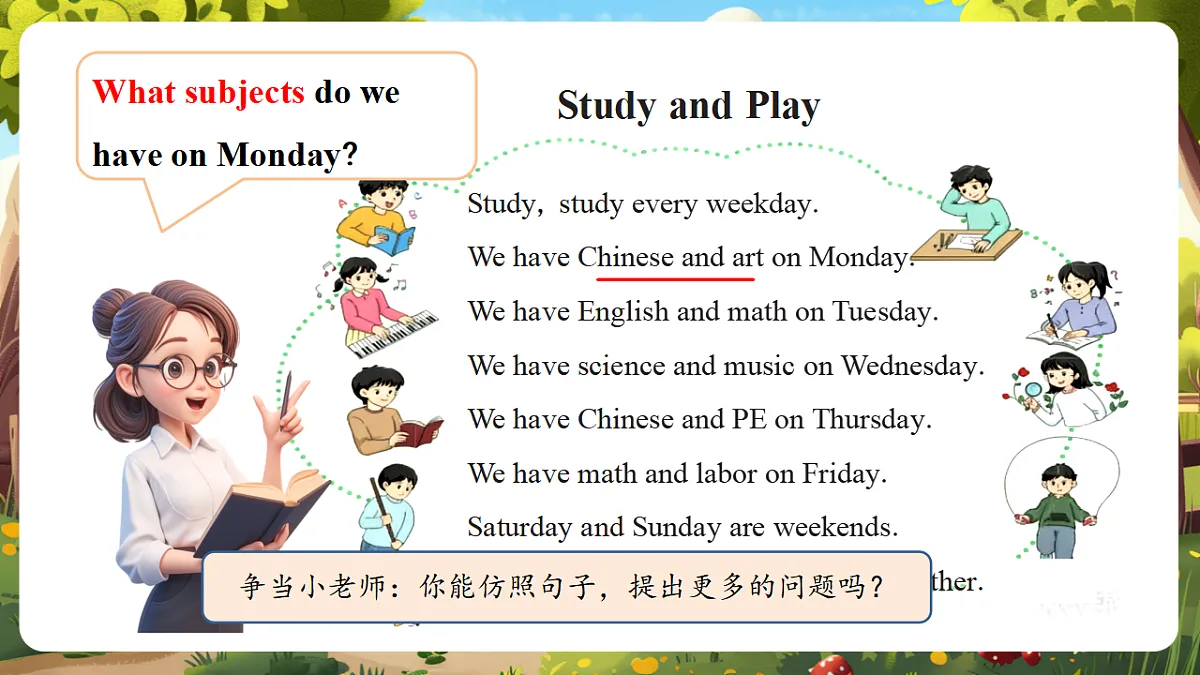 陕旅版四上英语Unit 6 Lesson 3 Part B Let's read 教学课件第7页