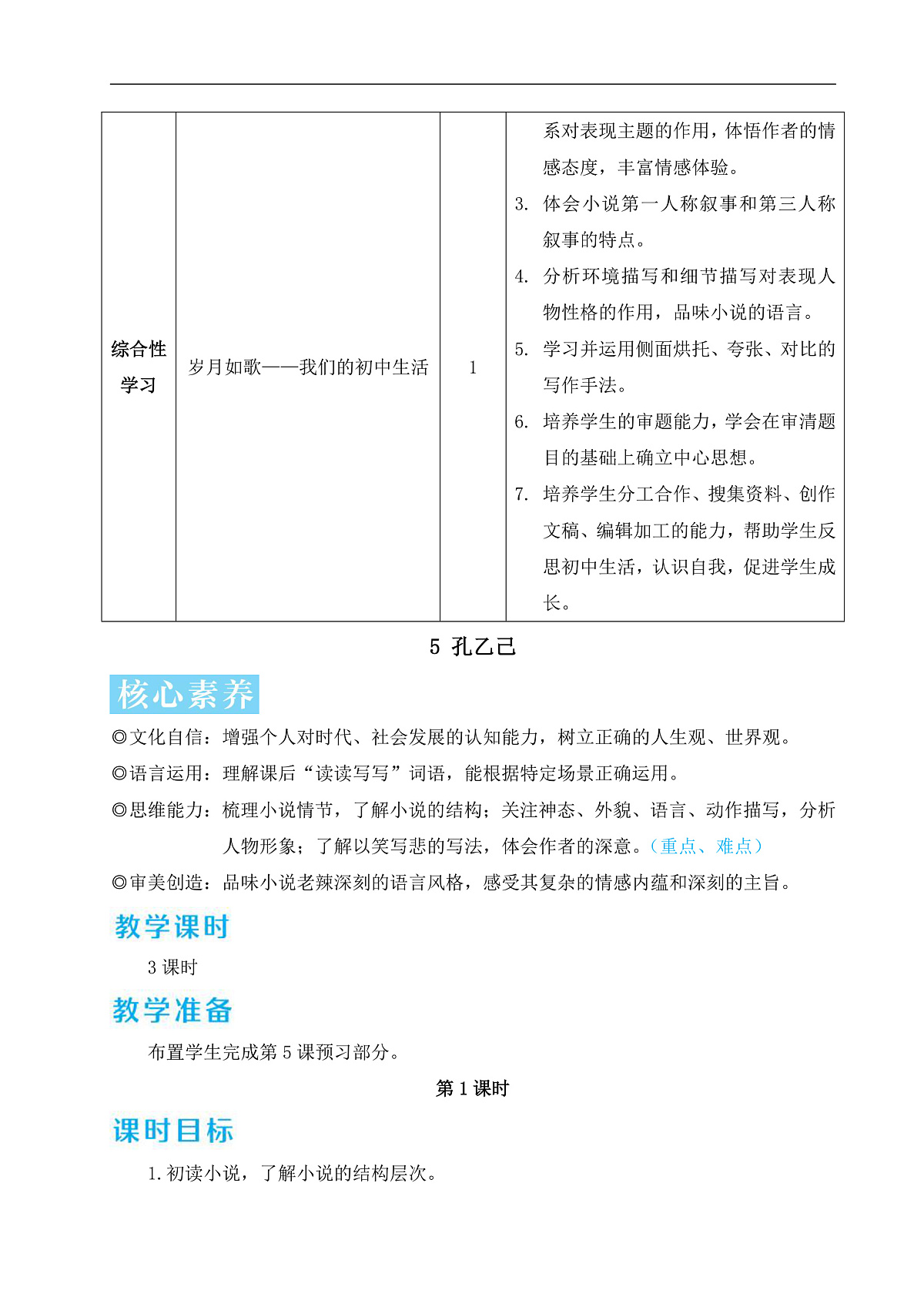 5 孔乙己（教学设计）第2页