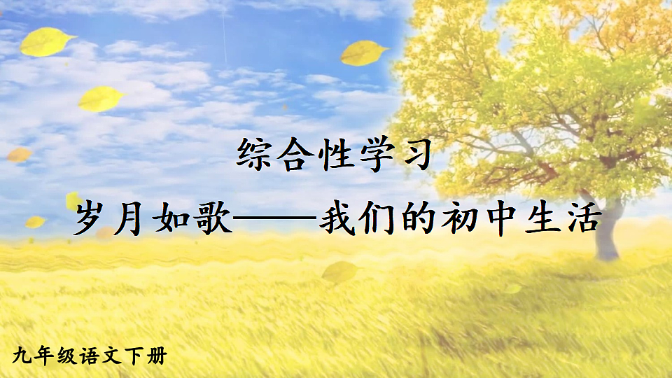 综合性学习 岁月如歌——我们的初中生活第1页
