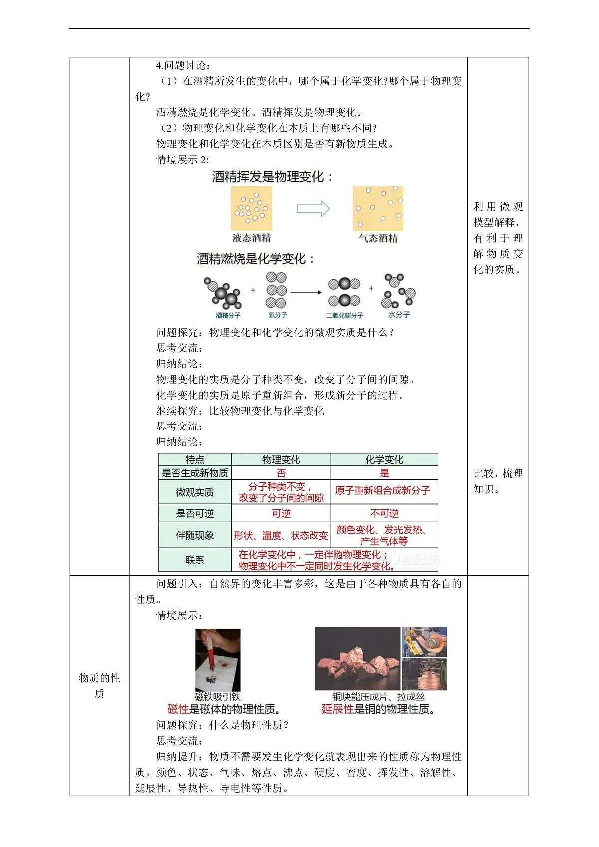 浙教版科学七下（2024）3.3《 物质的变化与性质》（第1课时）教学设计第2页