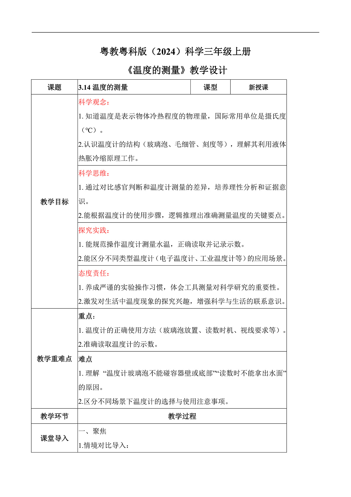 3.14 温度的测量（教学设计）第1页