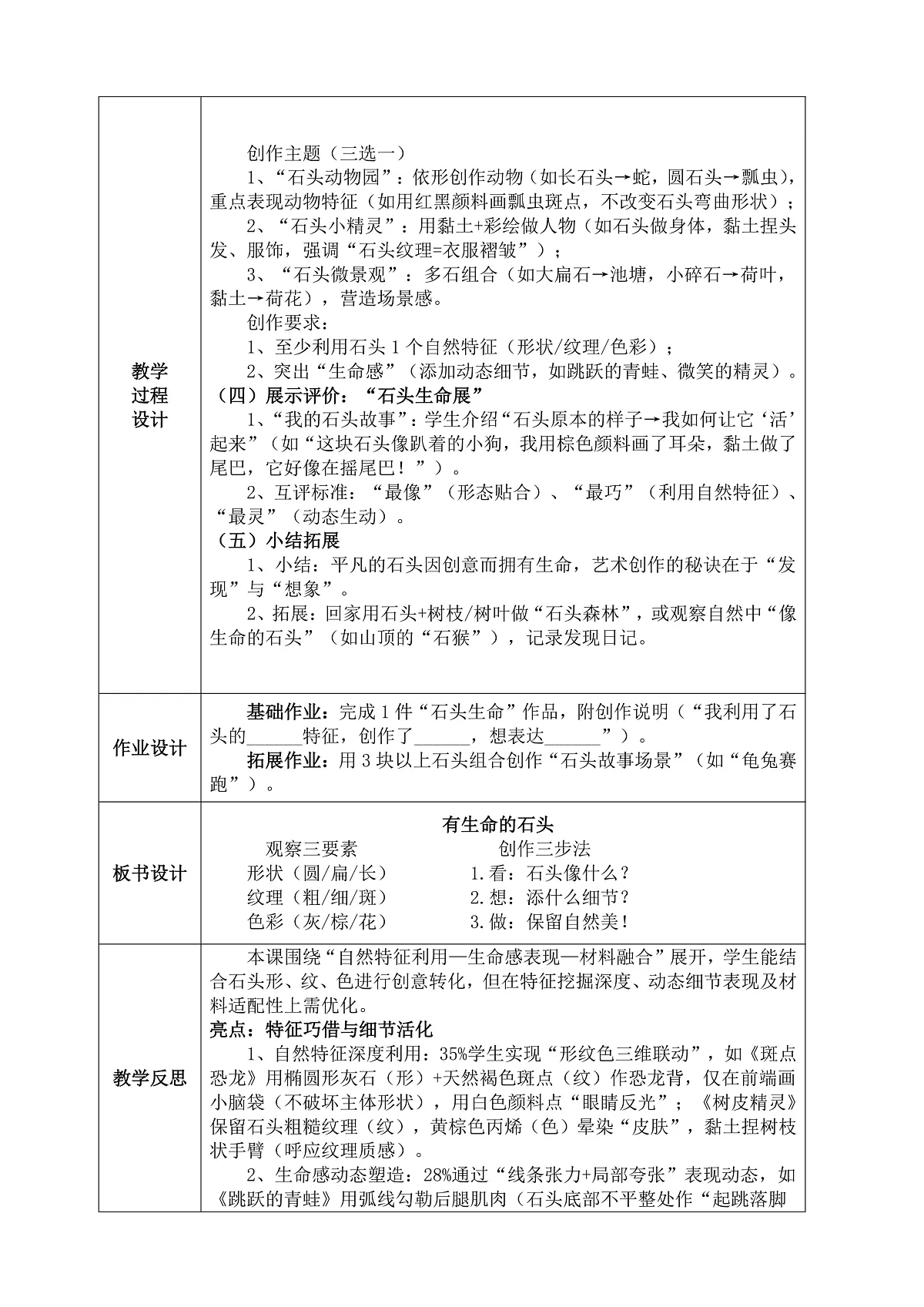 苏少版（2024）美术六年级下册 第15课 《有生命的石头》教案（含教学反思）第3页