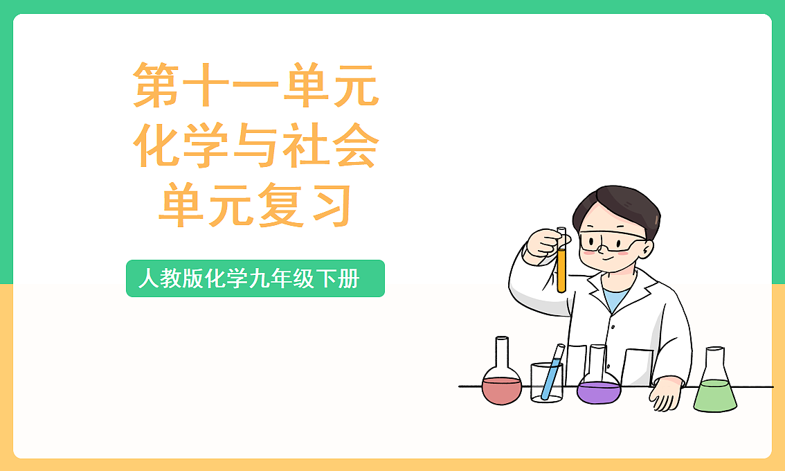人教版化学九下第十一单元 《化学与社会》（单元复习课件）第1页