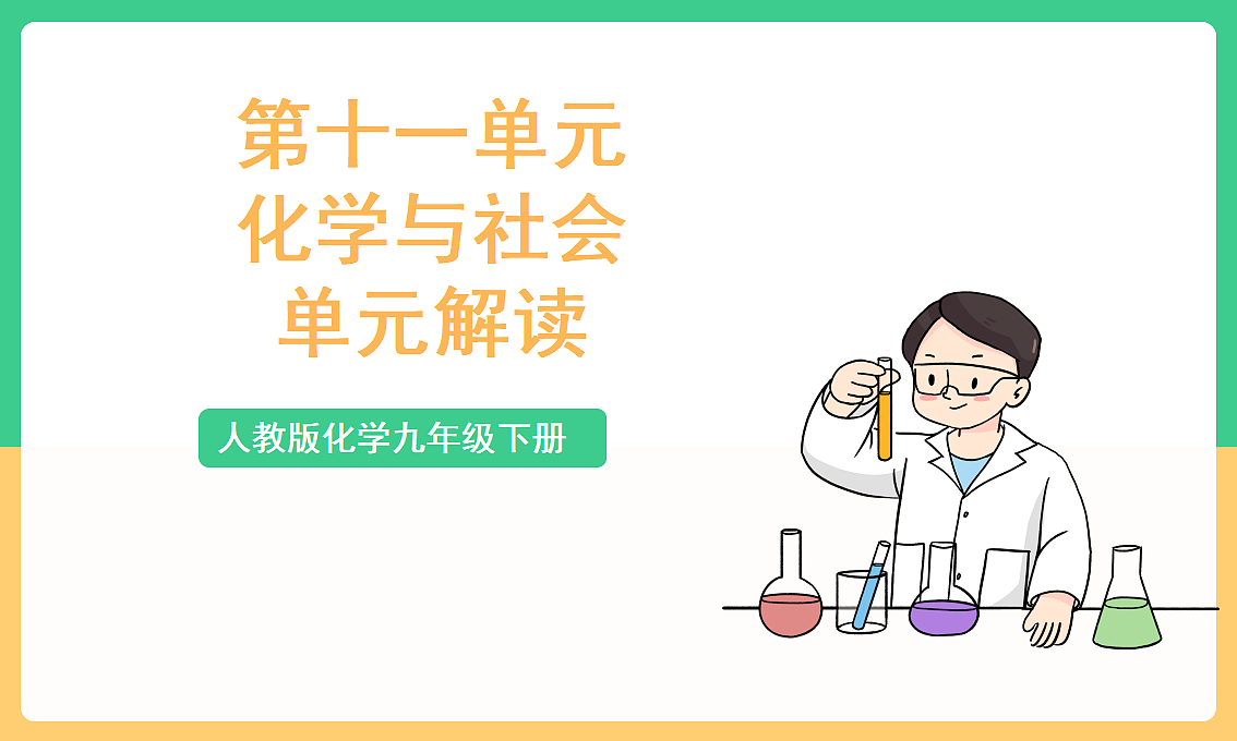 人教版化学九下第十一单元 《化学与社会》（单元解读课件）第1页