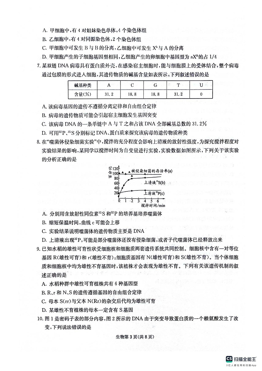 四川省绵阳南山中学2025-2026学年高三上学期11月月考生物试题（含答案）第3页