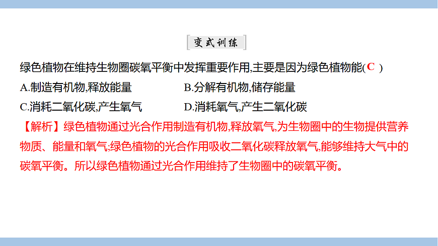 苏教版七年级生物下册第4单元第11章第4节植物在生物圈中的重要作用课件第6页