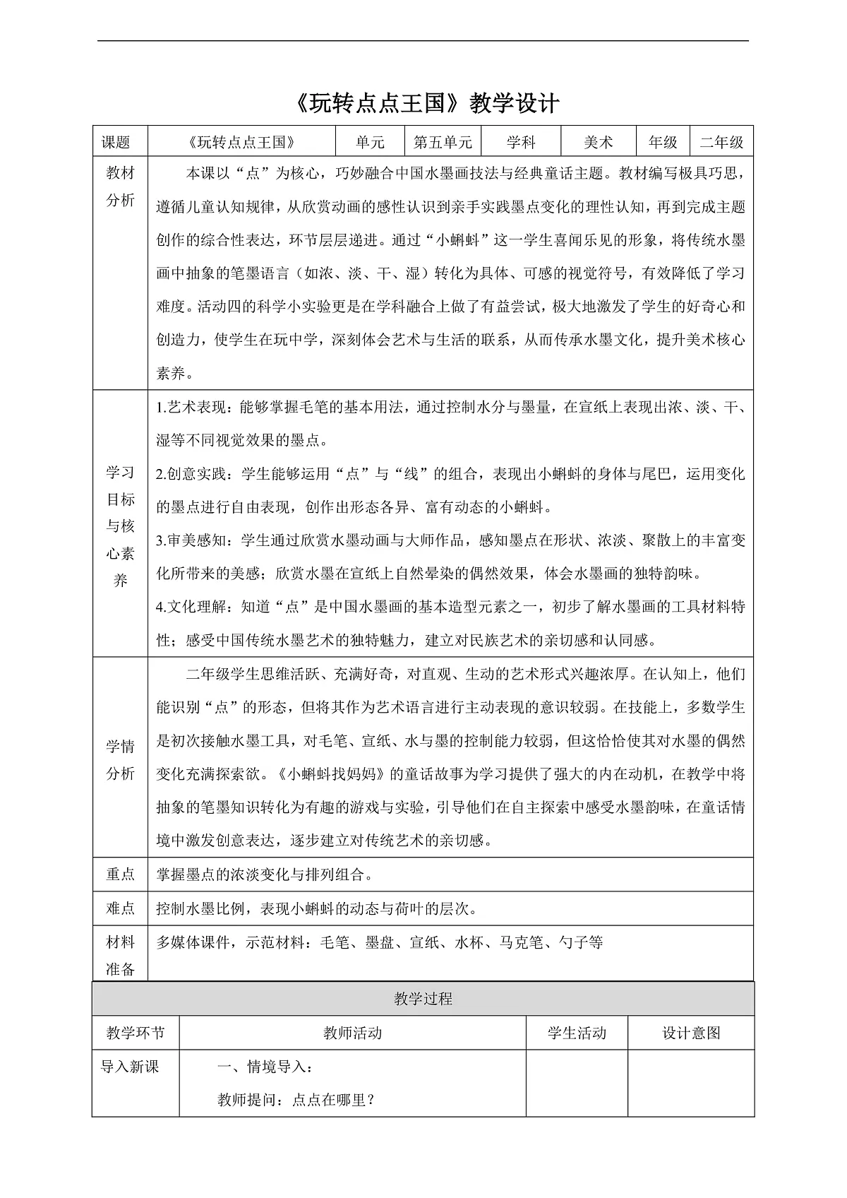 第18课《玩转点点王国》核心素养教学设计第1页