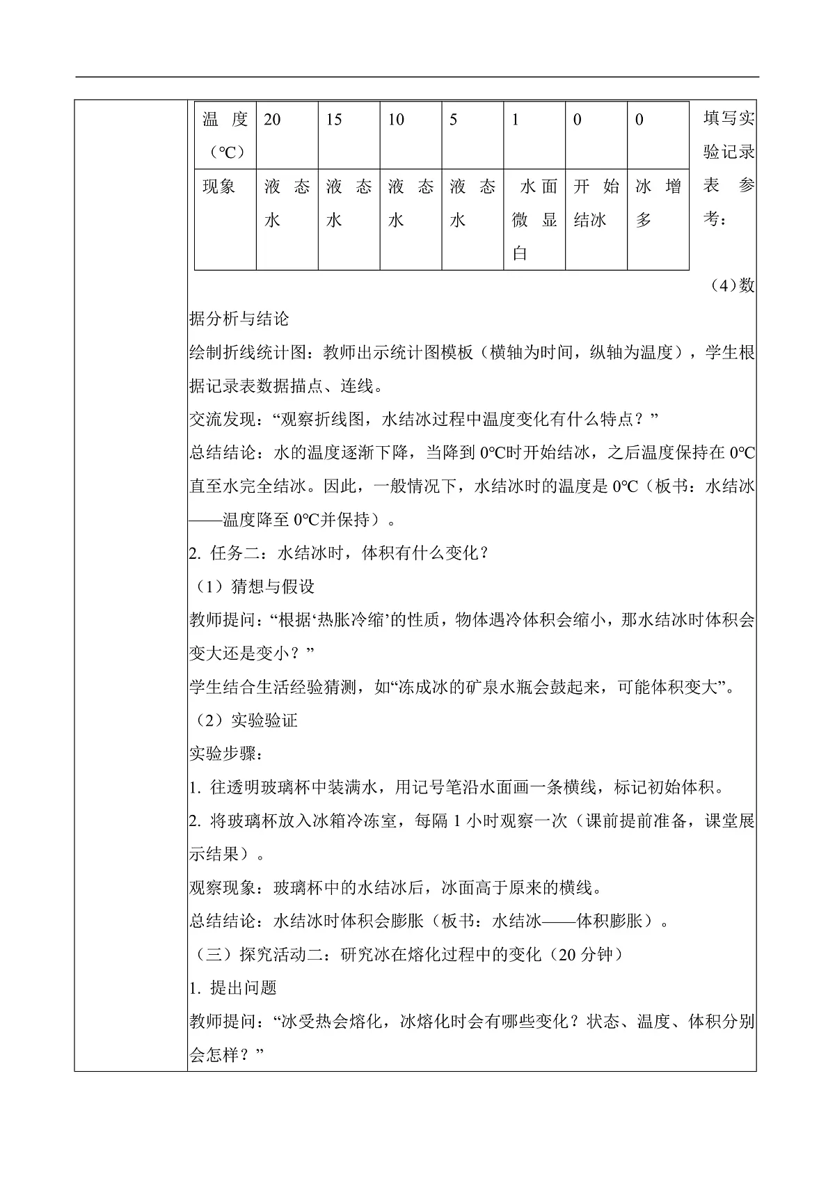 4.20 水结冰与冰熔化（教学设计）第3页