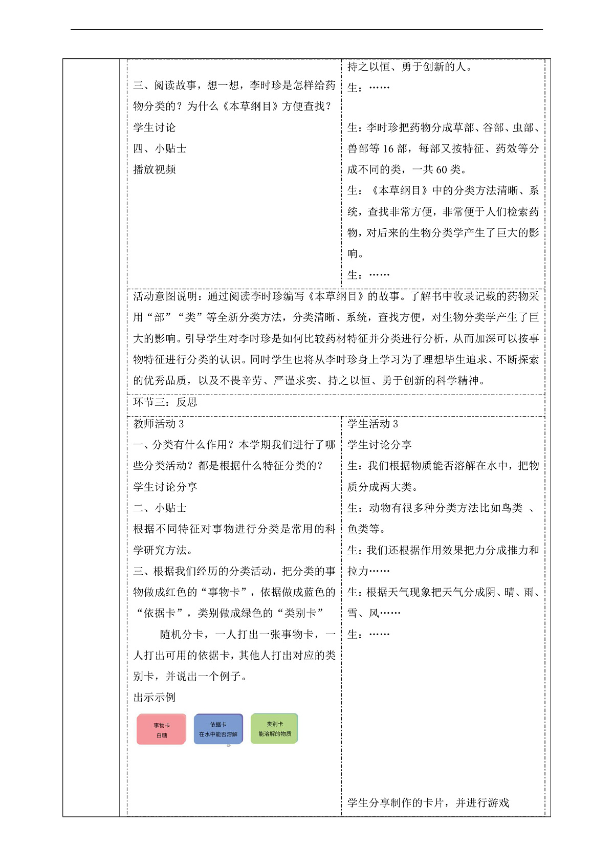 【教学评一体化】大象版科学二上反思单元《李时珍与本草纲目》课时教案第3页