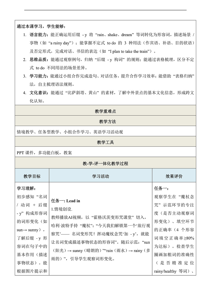 Unit 5 Amazing Places 第5课时Grammar in use 教学设计第2页
