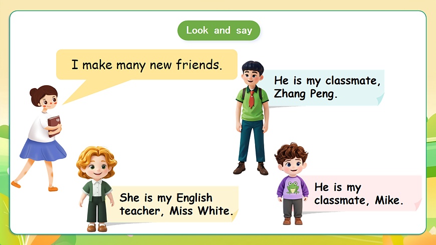 人教版（PEP）英语三下Unit1 Meeting new people Part B read and write 课件第7页