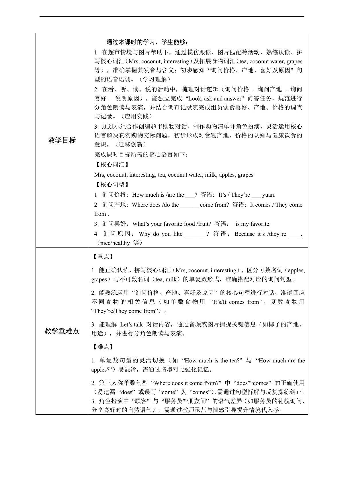 Unit 5 第4课时 Part B Let's talk&Look,ask and answer (教学设计)英语人教PEP版五年级上册（新教材）第3页